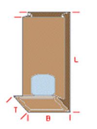 Blockboden kraftbraun Fenster - 70+40x205